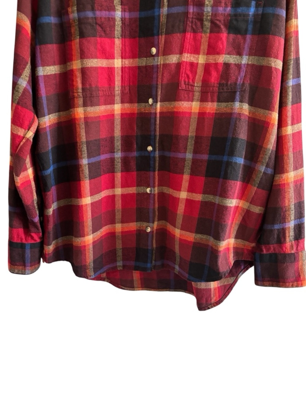Old Navy The Boyfriend Shirt Plaid Button Up Women's Large Tall Long Sleeve - Picture 4 of 15